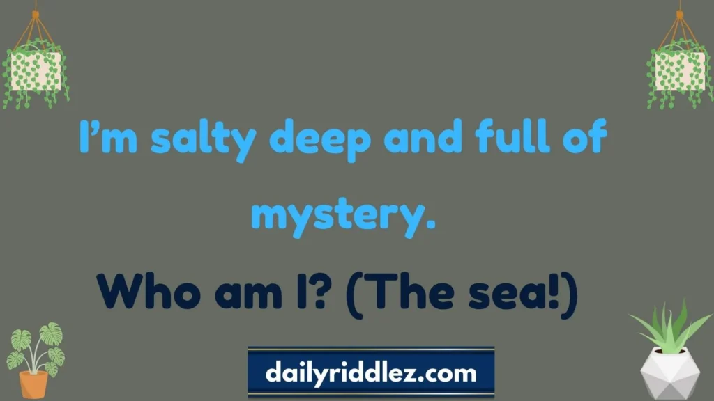 Ocean Sea Themed Swimming Riddles